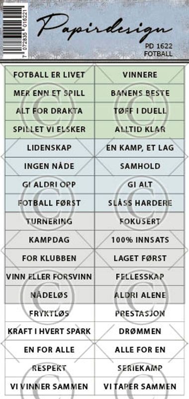 PD 1622 Fotball ( 6 klistremerker )